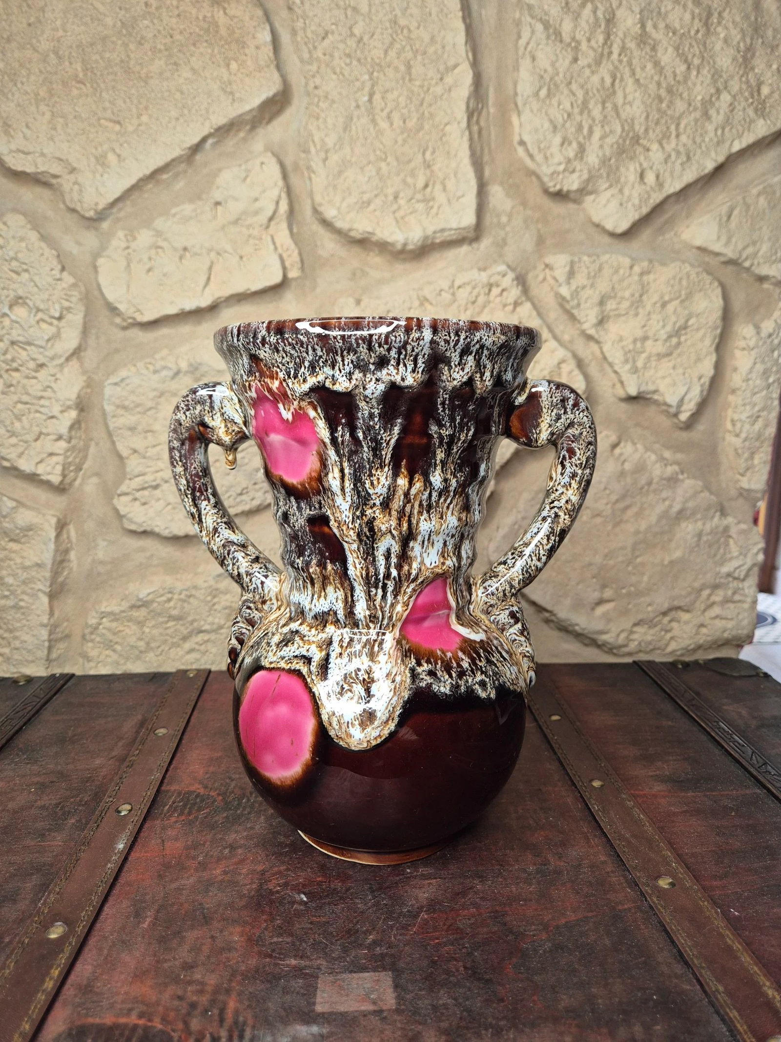 Vase with 2 handles vintage VALLAURIS style – photo 3